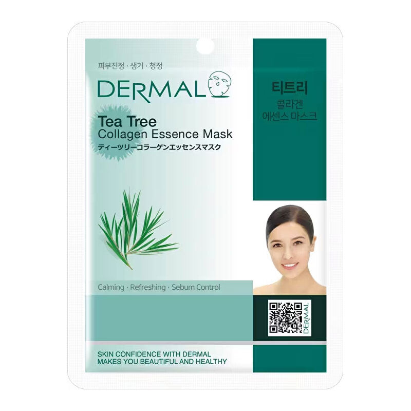 Dermal Tea Tree Collagen Sheet Mask for Glowing Skin 23g by Beauty Care Bag