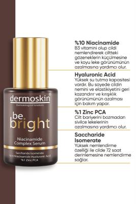 Dermoskin Be Bright Niacinamide Complex Serum for Oily & Combination Skin - Hydrating, Pore Minimizing, 30mlSerumTorqelo.com
