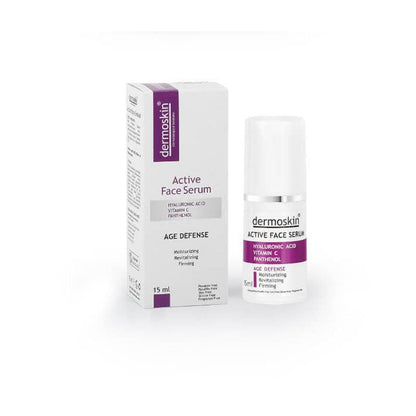 Dermoskin Anti-Aging Active Serum 15ml - Hydrating, Anti-Wrinkle, Brightening Serum with Hyaluronic Acid, Vitamin C, and Peptides by Beauty Care Bag