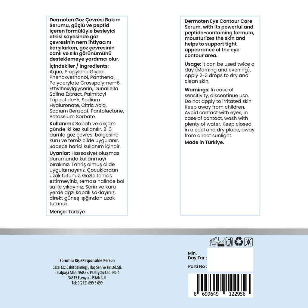 Dermoten Hyaluronic Acid Eye Contour Serum 30 mlSkincareTorqelo.com