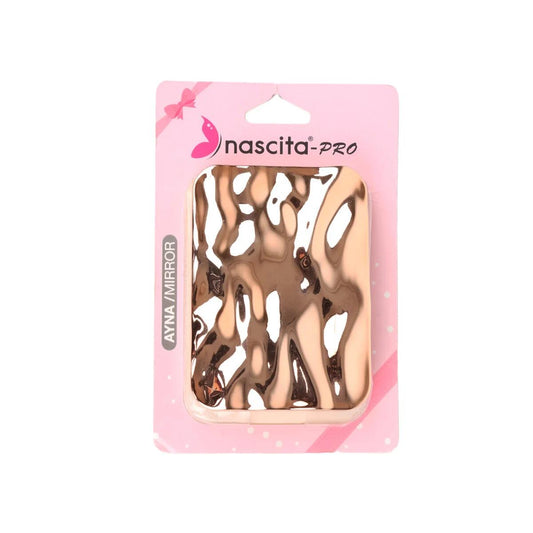Nascita Metallic Bronze Square Compact Mirror for Travel 1 Count by Beauty Care Bag
