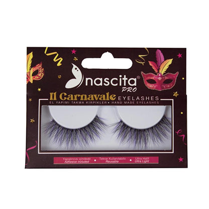 Nascita Carnavale Purple False Eyelashes 1 Pair by Beauty Care Bag