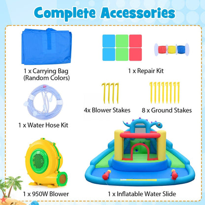Dinosaur-themed Inflatable Water Slide Park Kids Inflatable Bounce HouseTorqelo.com