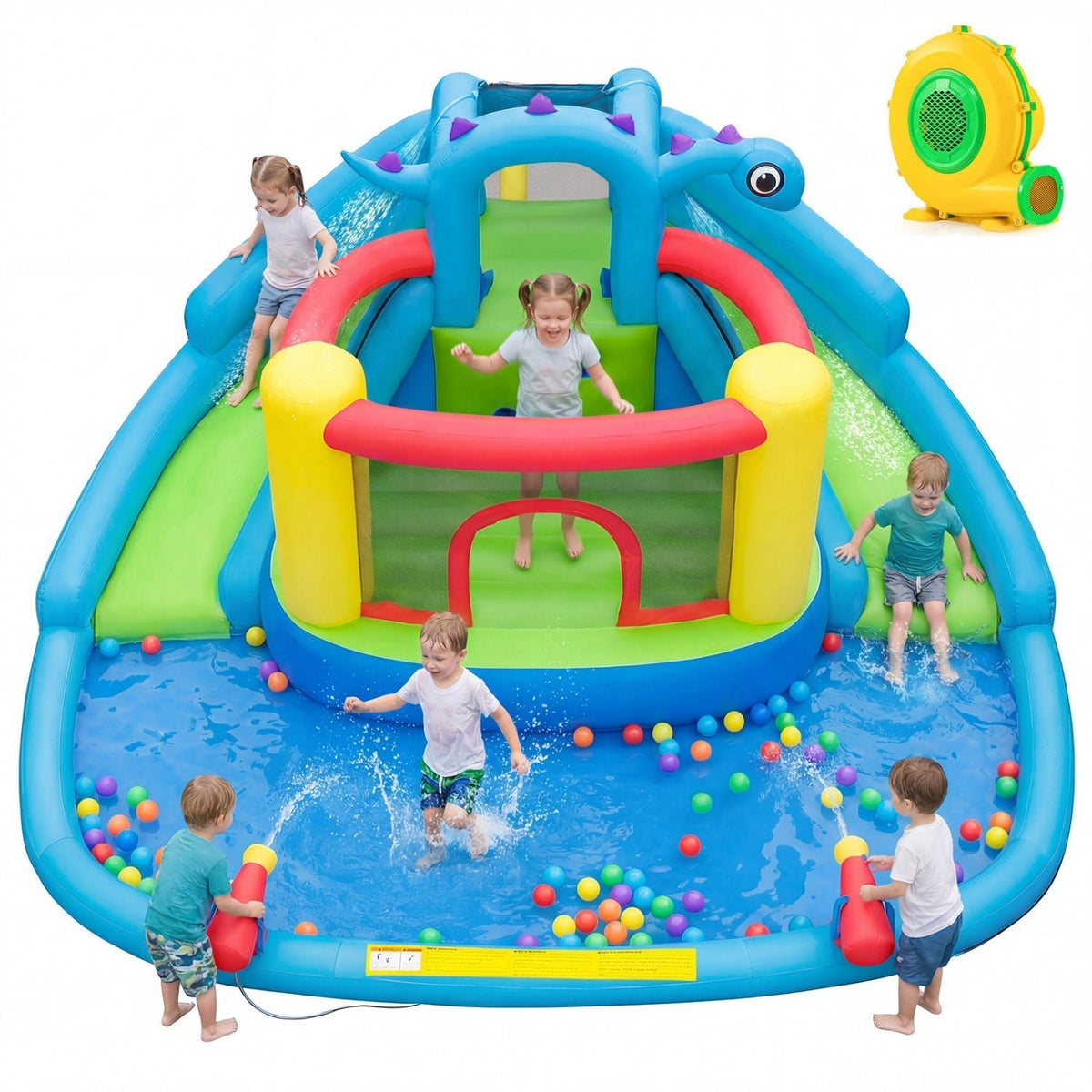 Dinosaur-themed Inflatable Water Slide Park Kids Inflatable Bounce HouseTorqelo.com