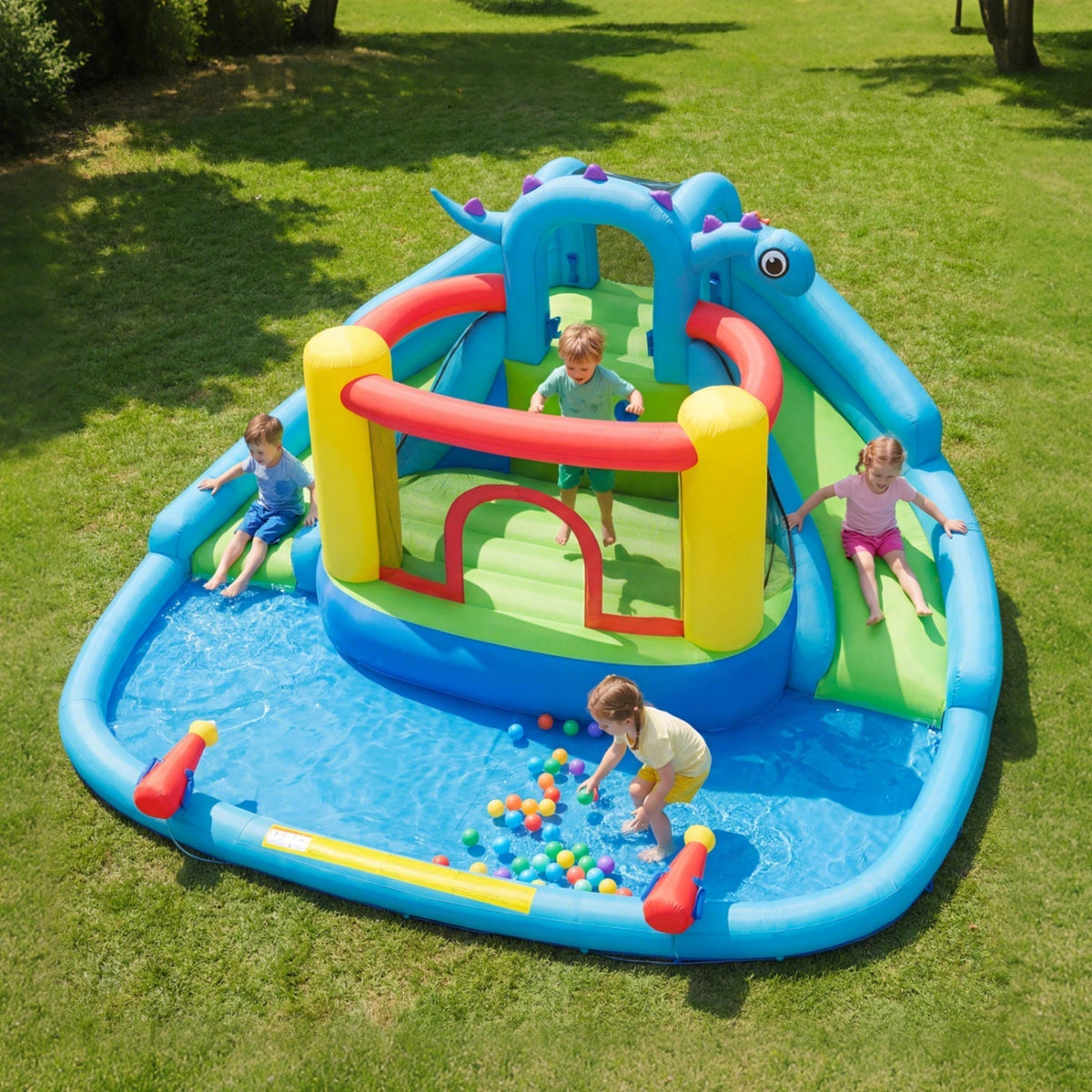 Dinosaur-themed Inflatable Water Slide Park Kids Inflatable Bounce HouseTorqelo.com
