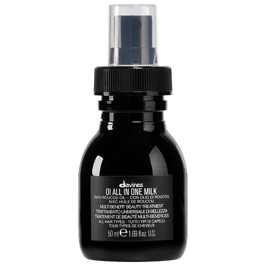 Davines OI All In One Leave-In Hair Treatment: Frizz Control, Heat Protection & Softness - Vegan Hydrating Hair Milk with Roucou Oil by Beauty Care Bag