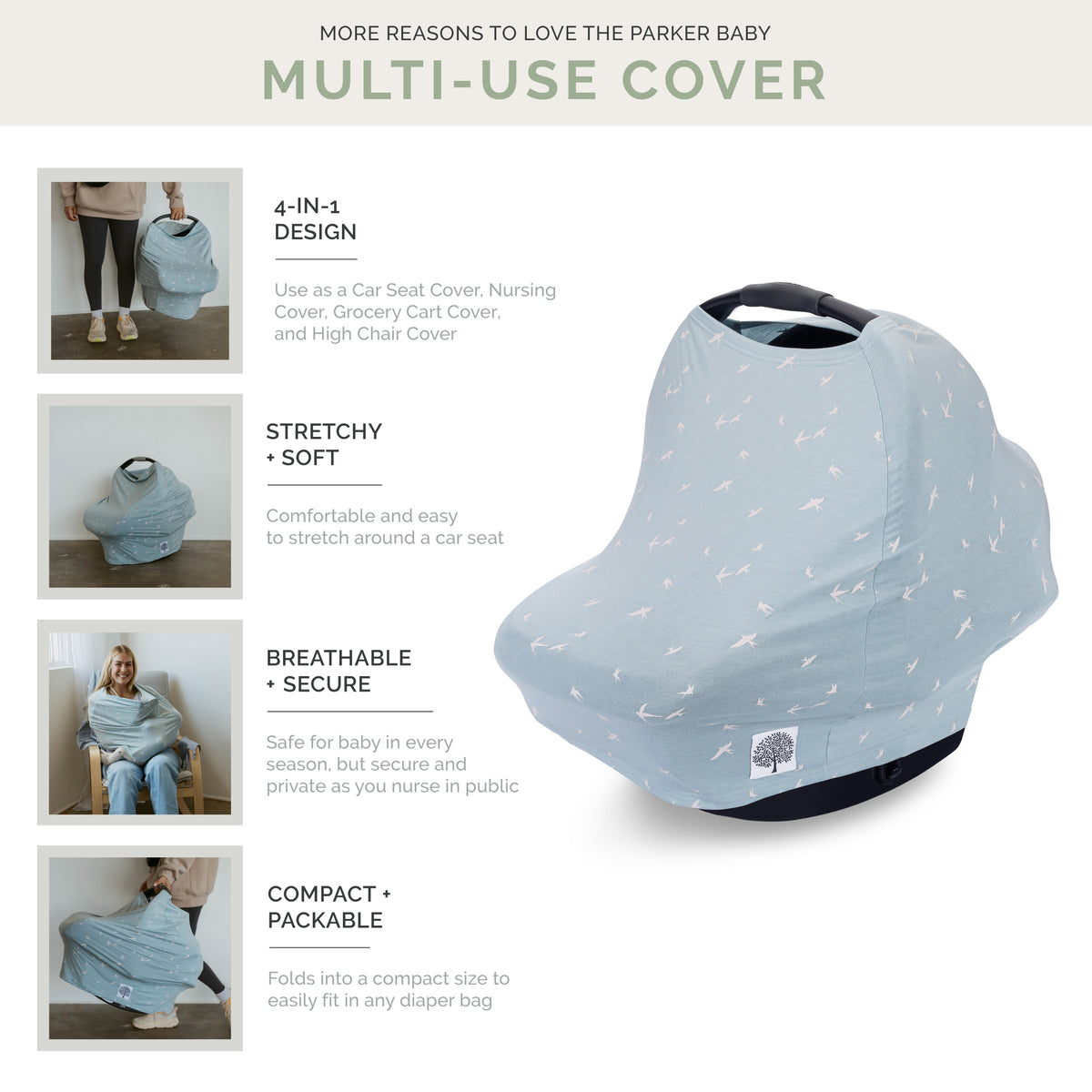 Multi-use Cover, Cloud by Parker Baby Co.
