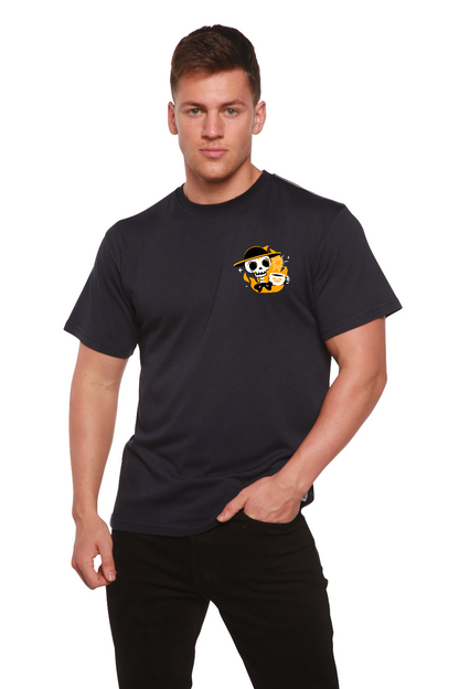 Skull with Coffee short sleeve printed T-shirt in bamboo viscose and organic cotton