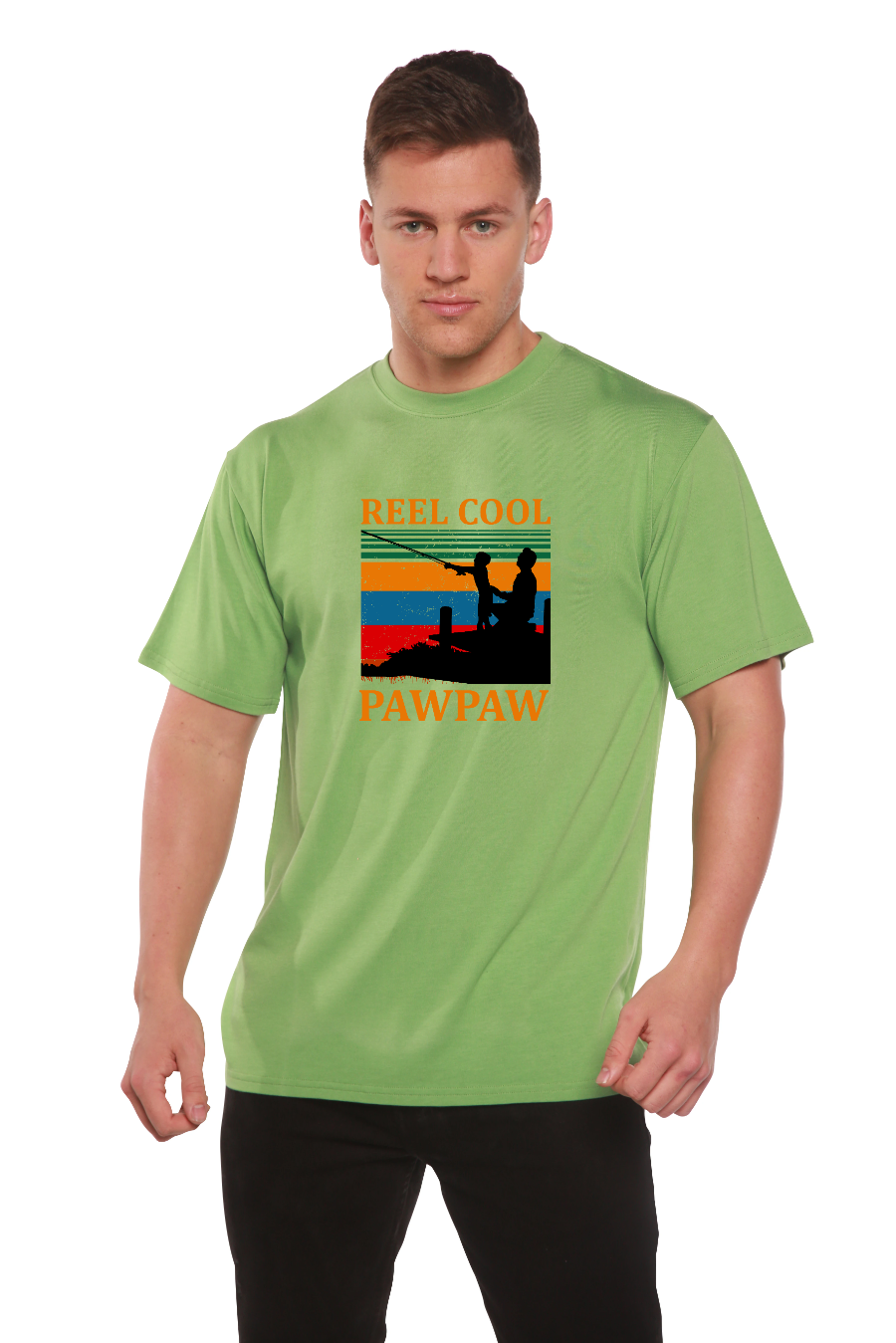 Real Cool Pawpaw men's short sleeve graphic T-shirt in bamboo viscose and organic cotton