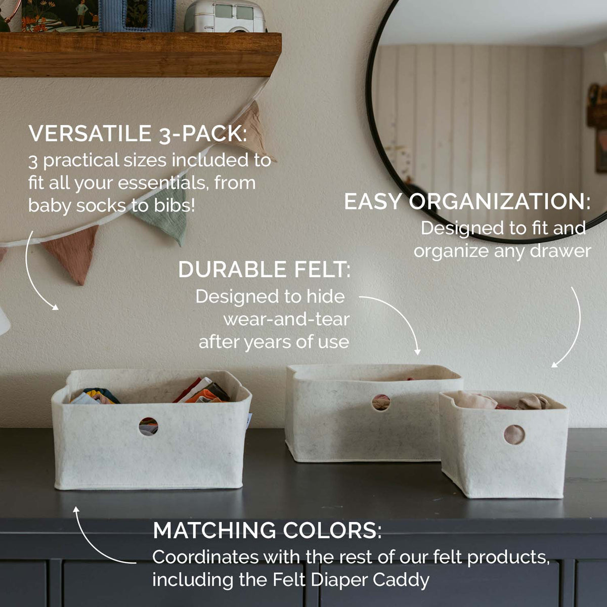 Felt Drawer Organizers by Parker Baby Co.