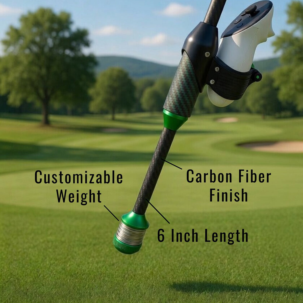 DriVR Elite - Adjustable VR Weighted Golf Club Handle Accessory - Compatible with Quest 2, 3/3s, and ProTorqelo.com
