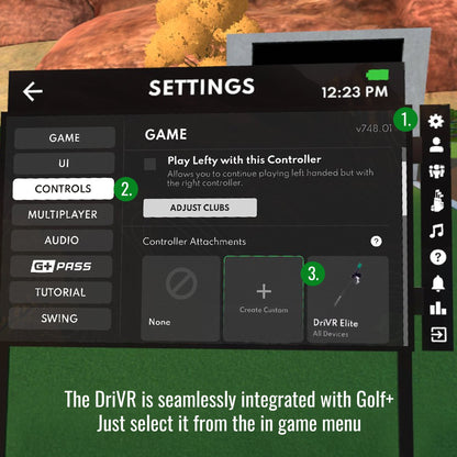 DriVR Elite Chrome - Stepped Steel Weighted Golf Club - Compatible with Quest 2, 3/3s, and ProTorqelo.com
