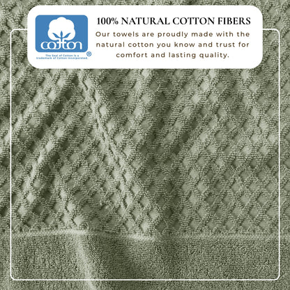 Cotton Diamond Waffle Weave Bath Towel Set - Grayson Collection by Great Bay Home