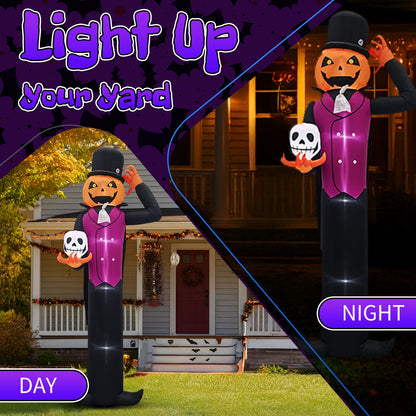Spooktacular Giant Halloween Inflatable: Pumpkin Man with LED Skull for Festive Yard Decor by Doba