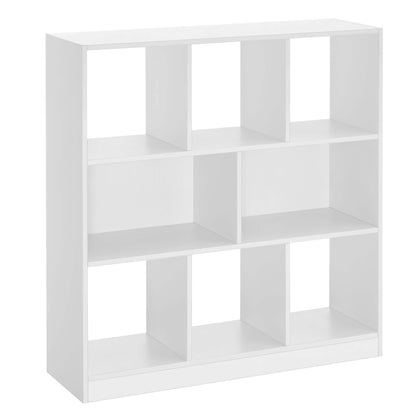 Stylish 8-Cube Storage Organizer - Versatile White Bookcase for Living Room & Home Office by Doba