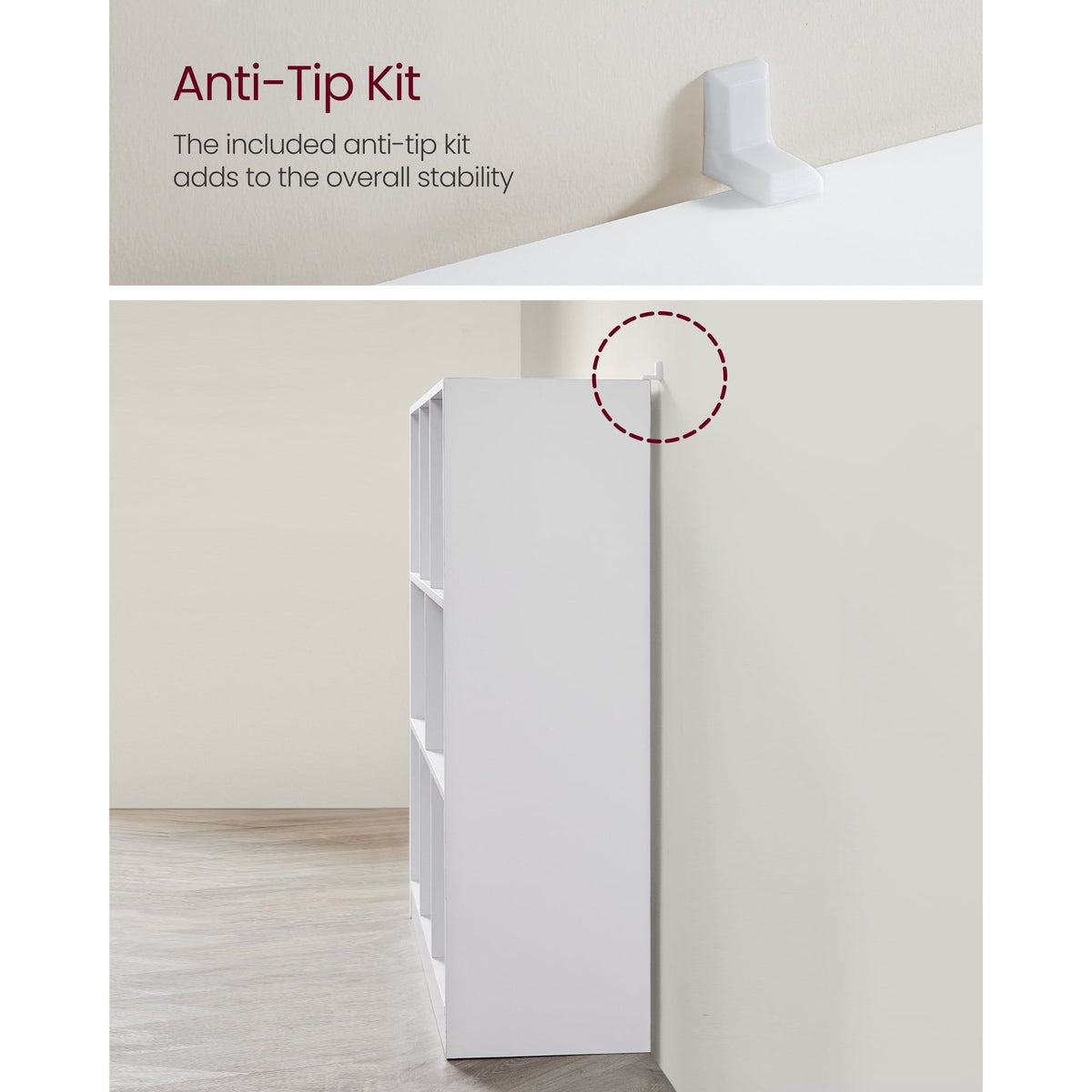 Stylish 8-Cube Storage Organizer - Versatile White Bookcase for Living Room & Home Office by Doba