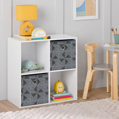 Elegant White 4 Cube Storage Organizer for Home & Office by Doba