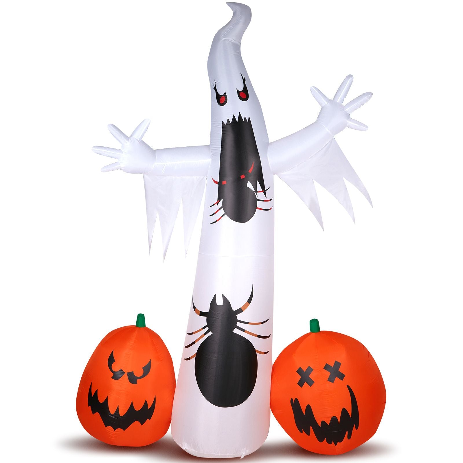 Spooky Halloween Inflatable Ghost and Spider Duo for Outdoor Decor by Doba