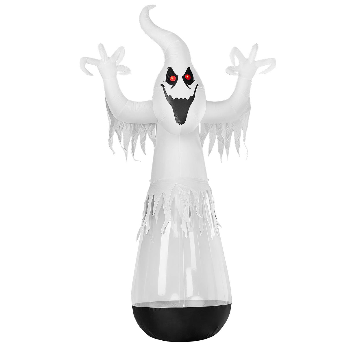 12ft Inflatable Ghost Halloween Decoration with LED Lights - White PVC Half-Body Design for Outdoor Festivities by Doba