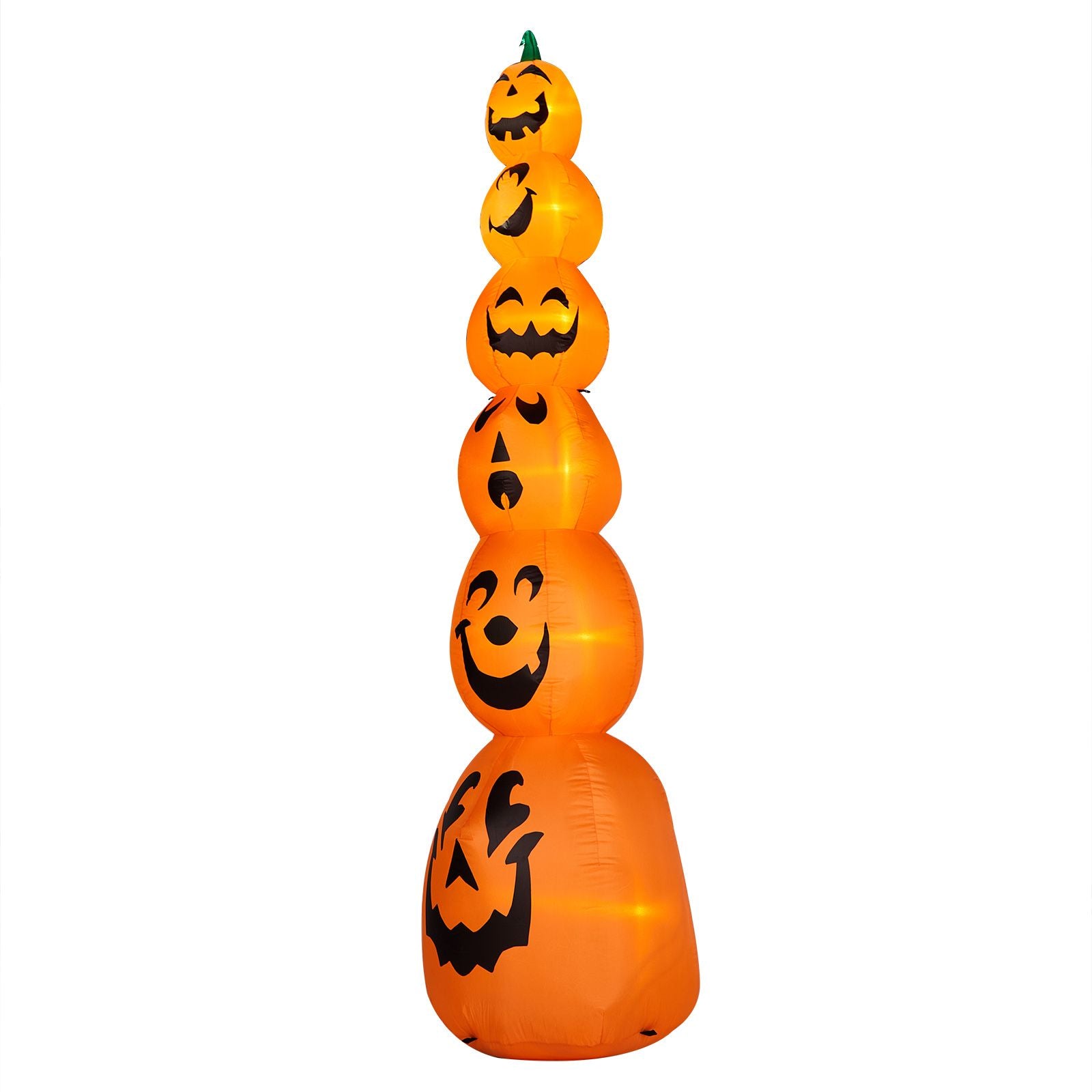 9FT Halloween Inflatable Pumpkin Stack with LED Lights - Giant Outdoor Decoration for Spooky Parties by Doba