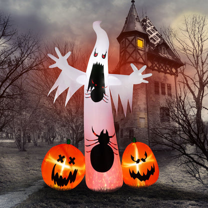 Spooky Halloween Inflatable Ghost and Spider Duo for Outdoor Decor by Doba