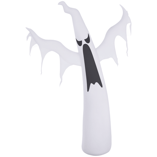 Light-Up White Ghost Halloween Inflatable - Spooky Yard Decor with LED Lights & Fan for Outdoor & Indoor Fun by Doba