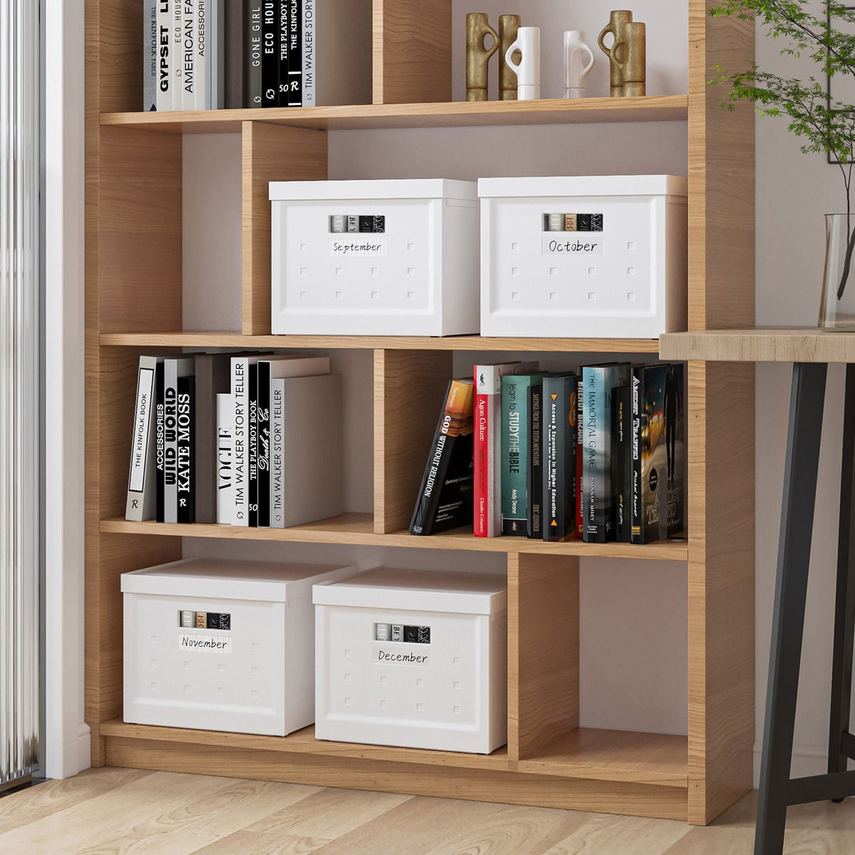 Premium Collapsible Storage Box Set - Stackable Space-Saving Organizers with Lids for Home & Office by Doba