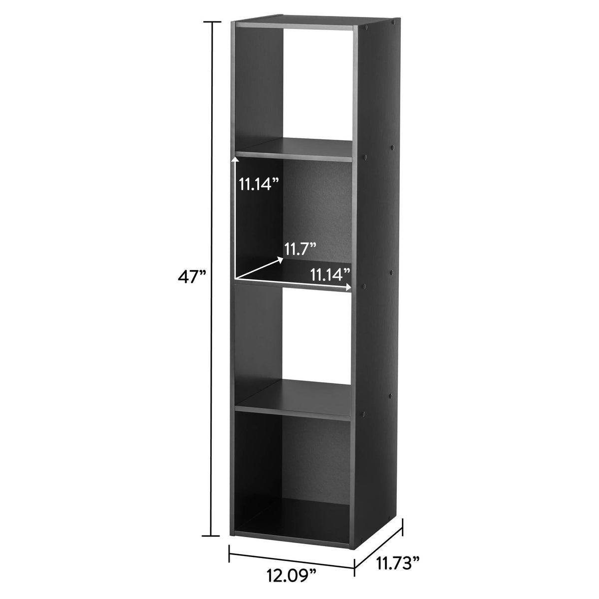 Modern Black 4 Cube Vertical Storage Organizer for Efficient Home Use by Doba