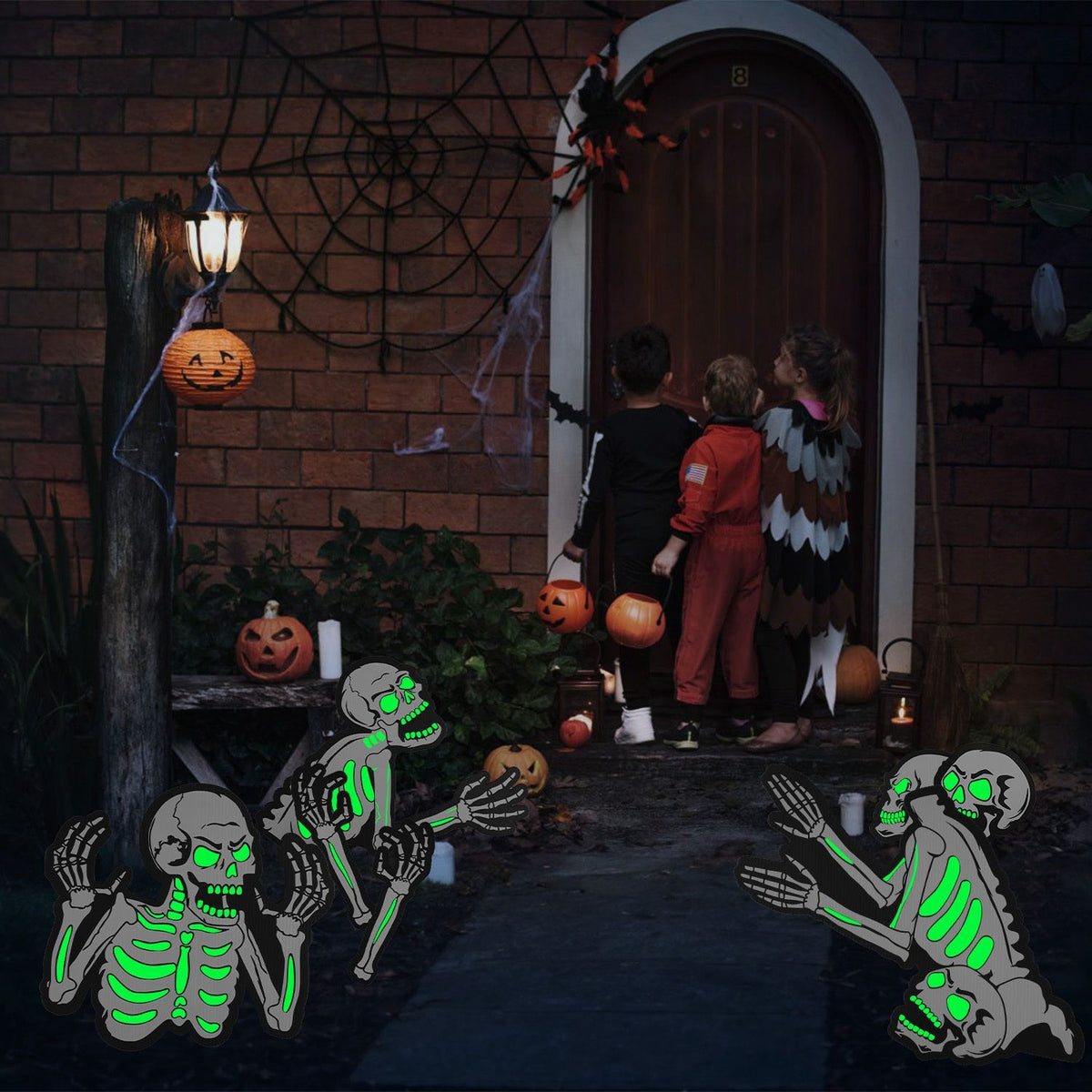 Spooky Skeleton Yard Sign for Halloween Parties and Decorations by Doba