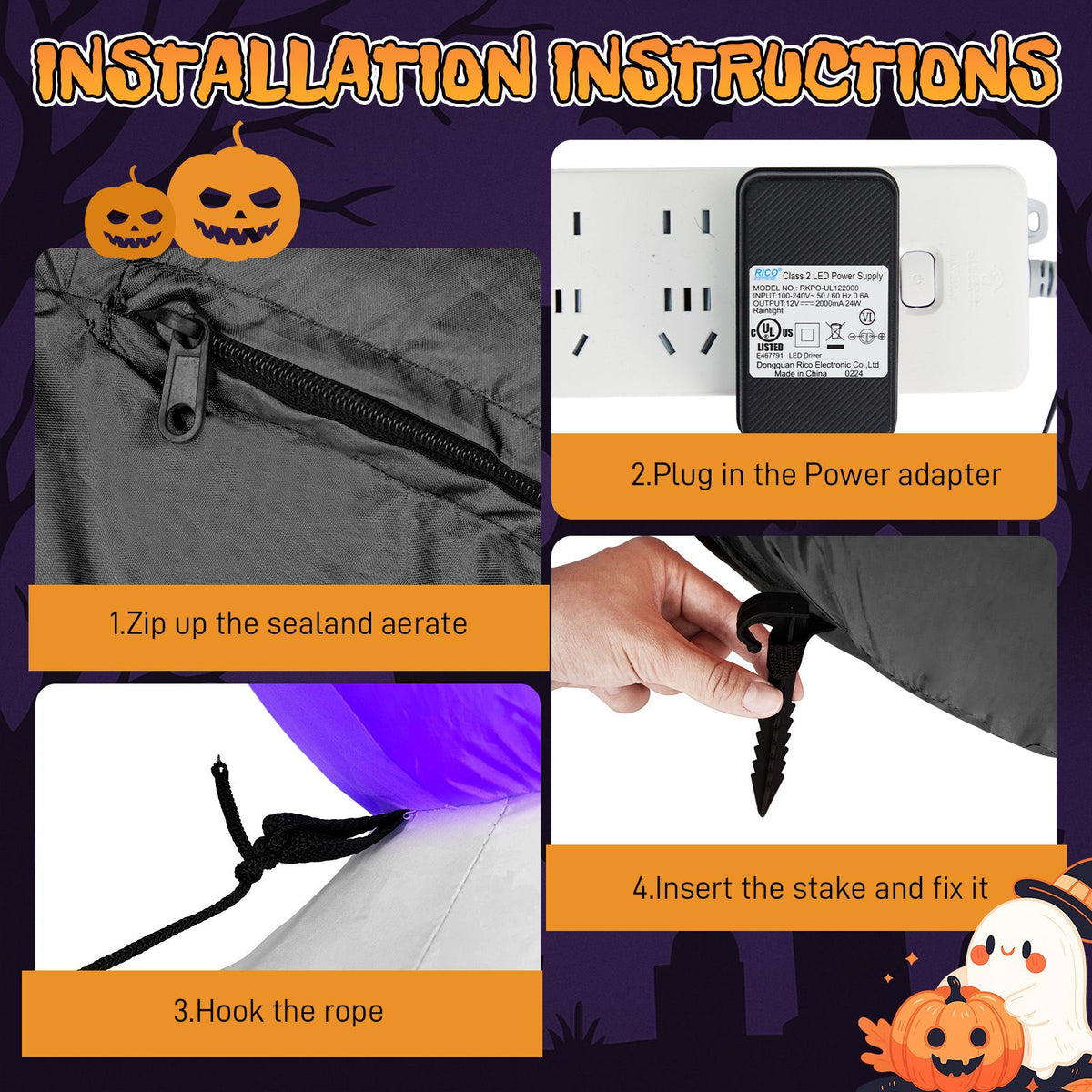 Giant LED Pumpkin Archway - Halloween Inflatables for Outdoor Cheers by Doba