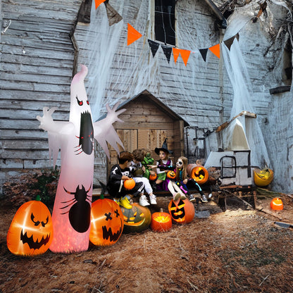 Spooky Halloween Inflatable Ghost and Spider Duo for Outdoor Decor by Doba