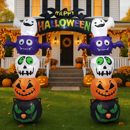 Giant LED Pumpkin Archway - Halloween Inflatables for Outdoor Cheers by Doba