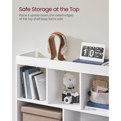 Stylish 8-Cube Storage Organizer - Versatile White Bookcase for Living Room & Home Office by Doba