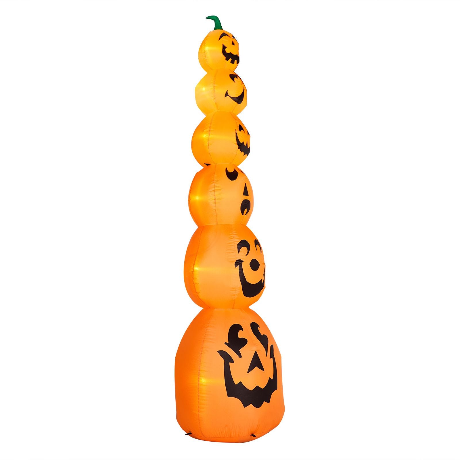 9FT Halloween Inflatable Pumpkin Stack with LED Lights - Giant Outdoor Decoration for Spooky Parties by Doba