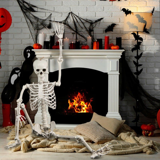 Large Life-Size Halloween Skeleton Decoration - 5.4 FT Realistic Spooky Prop by Doba