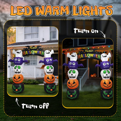 Giant LED Pumpkin Archway - Halloween Inflatables for Outdoor Cheers by Doba