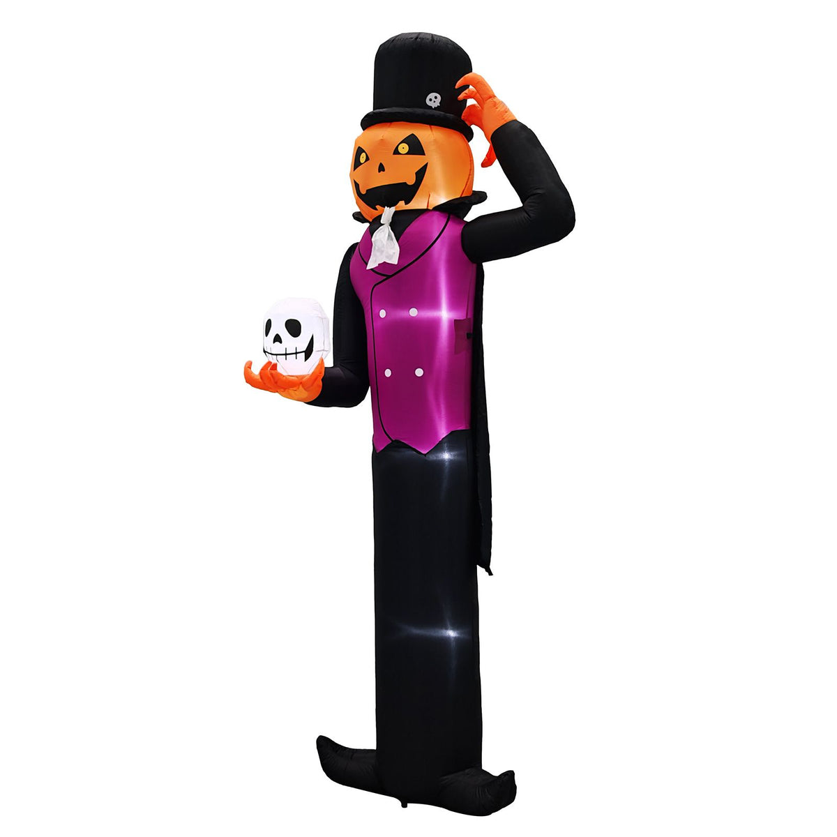 Spooktacular Giant Halloween Inflatable: Pumpkin Man with LED Skull for Festive Yard Decor by Doba