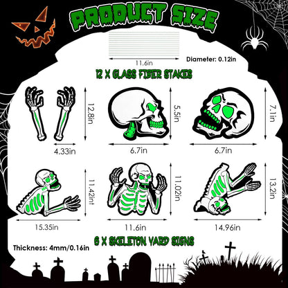 Spooky Skeleton Yard Sign for Halloween Parties and Decorations by Doba