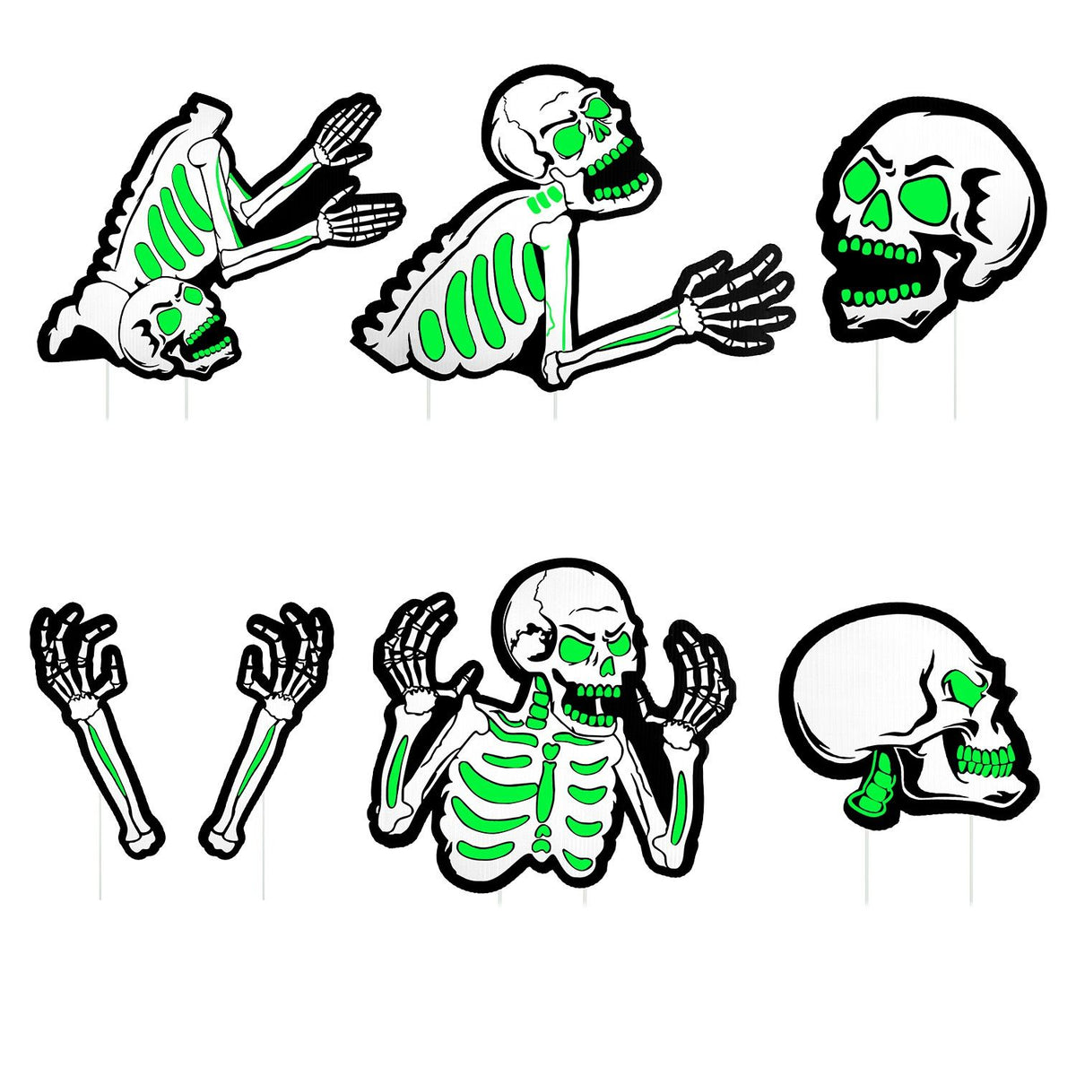 Spooky Skeleton Yard Sign for Halloween Parties and Decorations by Doba