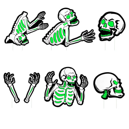 Spooky Skeleton Yard Sign for Halloween Parties and Decorations by Doba