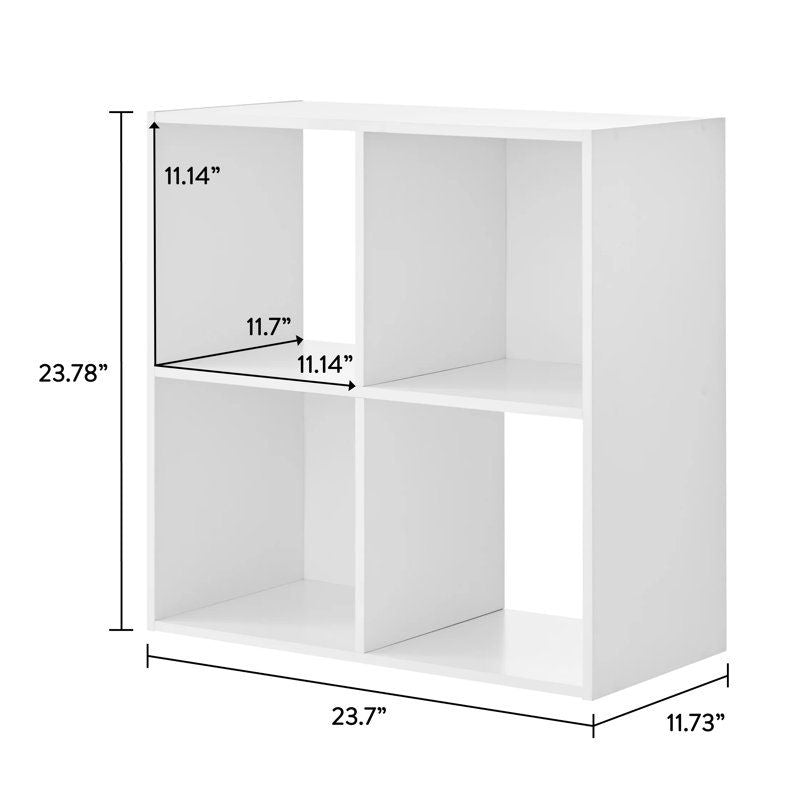 Elegant White 4 Cube Storage Organizer for Home & Office by Doba