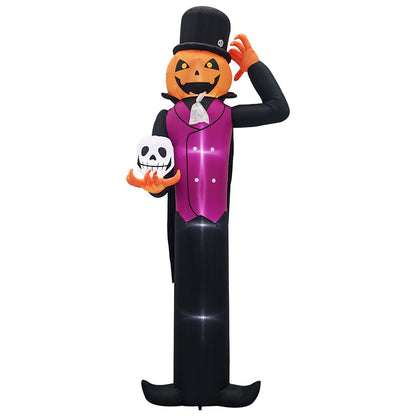 Spooktacular Giant Halloween Inflatable: Pumpkin Man with LED Skull for Festive Yard Decor by Doba