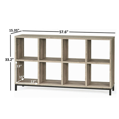 Rustic Gray 8-Cube Storage Organizer with Durable Metal Base for Stylish Organization by Doba
