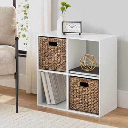 Elegant White 4 Cube Storage Organizer for Home & Office by Doba