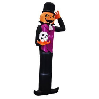 Spooktacular Giant Halloween Inflatable: Pumpkin Man with LED Skull for Festive Yard Decor by Doba