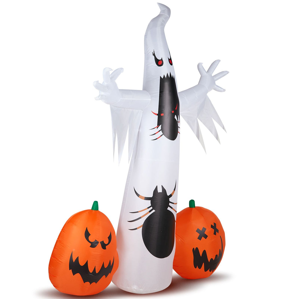 Spooky Halloween Inflatable Ghost and Spider Duo for Outdoor Decor by Doba