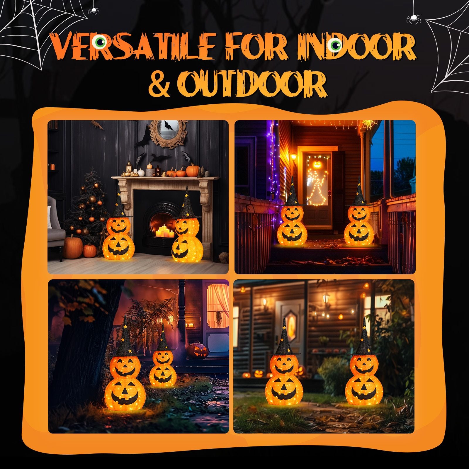 3ft Halloween Pumpkin Decorations with 150 LED Lights - Collapsible & Energy Efficient by Doba