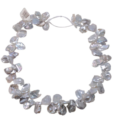 White Freshwater Baroque Pearl Strand 16in - Natural Irregular Shape Pearls by Continental Bead Suppliers