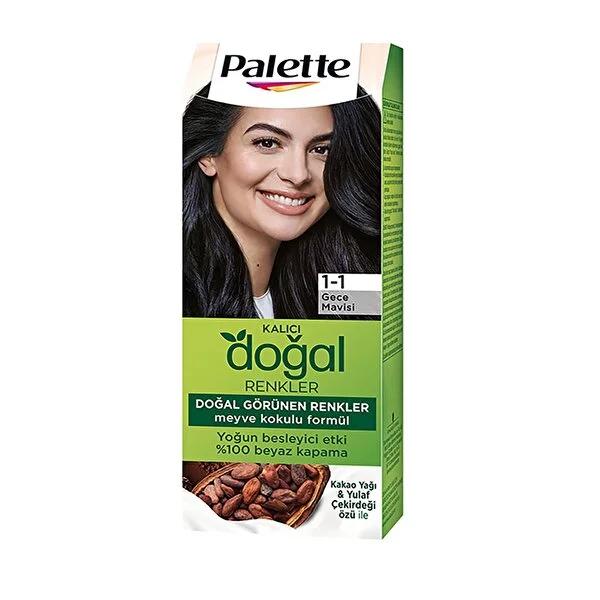 Palette Natural Colors 1-1 Night Blue Hair Dye: Permanent, Natural-Looking Color with Argan Oil for Shine & Vibrancy. by Beauty Care Bag
