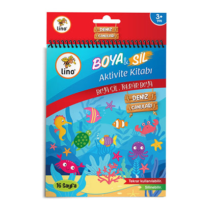 Lino Paint Reusable Underwater Adventure Coloring Book for Kids - Erasable, Washable, & Sustainable Fun. by Beauty Care Bag